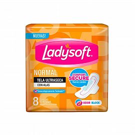 Lady Soft Toalla Seca Centro Color c/Alas x8 Unidades